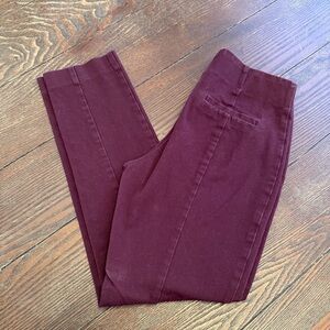 a new day Burgundy Ponte Pants with Waistband Size 2